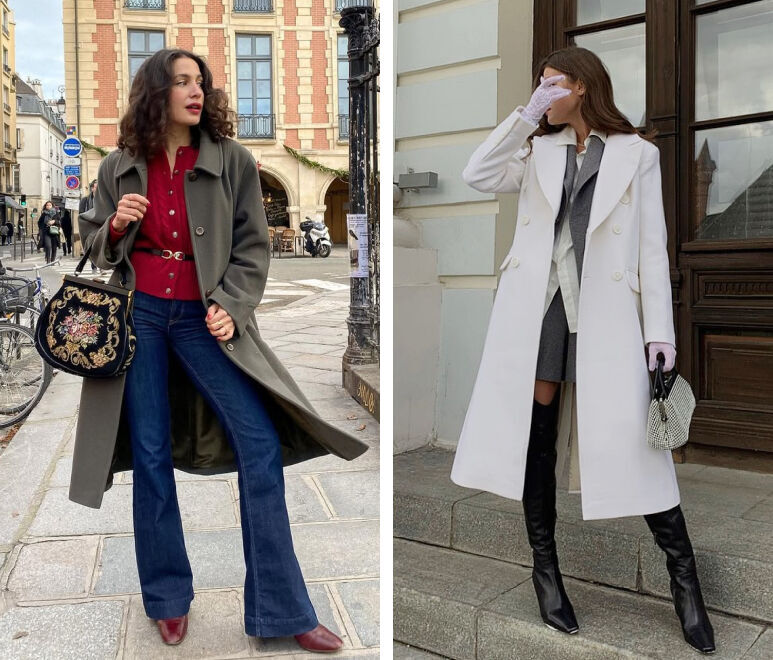 женщина в стильном пальто 2026 года на улице города