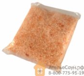 Мелкая гималайская розовая соль 1 кг для бани и сауны (крошка, мешок)