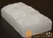 Кирпич белой гималайской соли 200х100х50 мм (одна сторона натуральная)