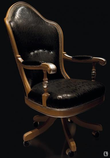 Кресло из дуба, кожаное, на колесиках фабрики Giorgio Piotto