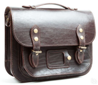Кожаный портфель Сатчел , тёмно-коричневый