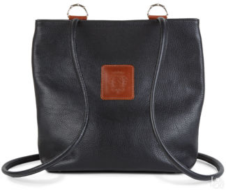 Женская кожаная сумка-рюкзак Валентино, черная