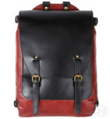 Кожаный рюкзак Рафаэль, красный с чёрным