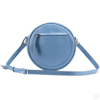 Женская кожаная сумка Дарья, голубая