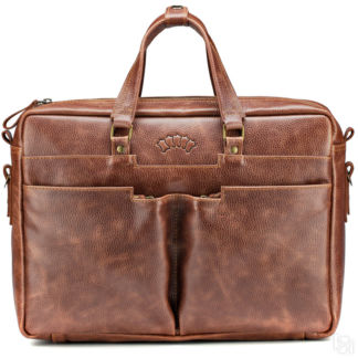 Мужская кожаная деловая сумка Хантер, светло-коричневая