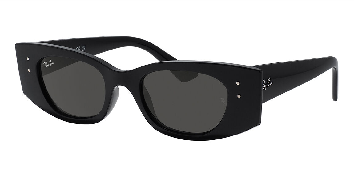 Солнцезащитные очки женские пластиковые черные Ray-Ban 4427 Kat 6677/87