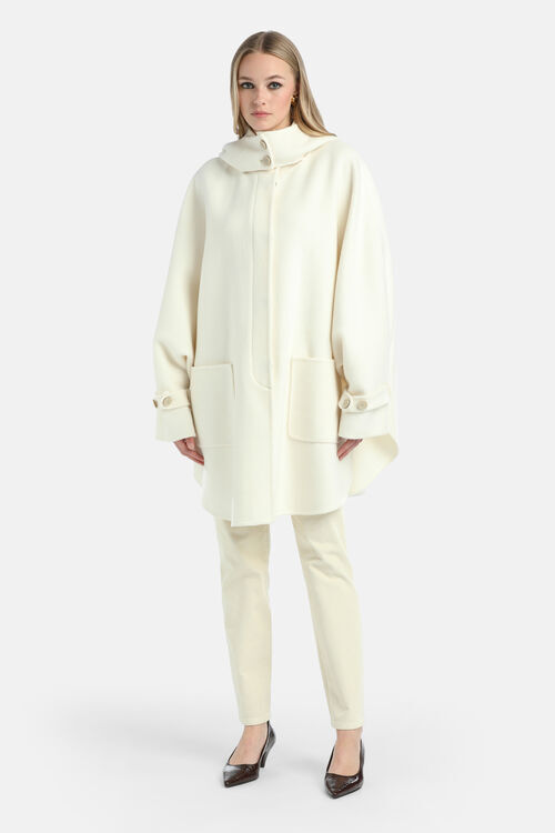 Полупальто шерстяное молочное Sagomata Luisa Spagnoli