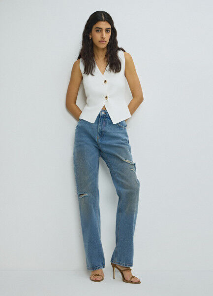 Джинсы Boyfriend с низкой посадкой, Синий Ostin